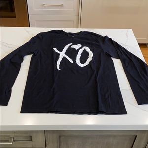 XO The WEEKND cotton long sleeve black tee